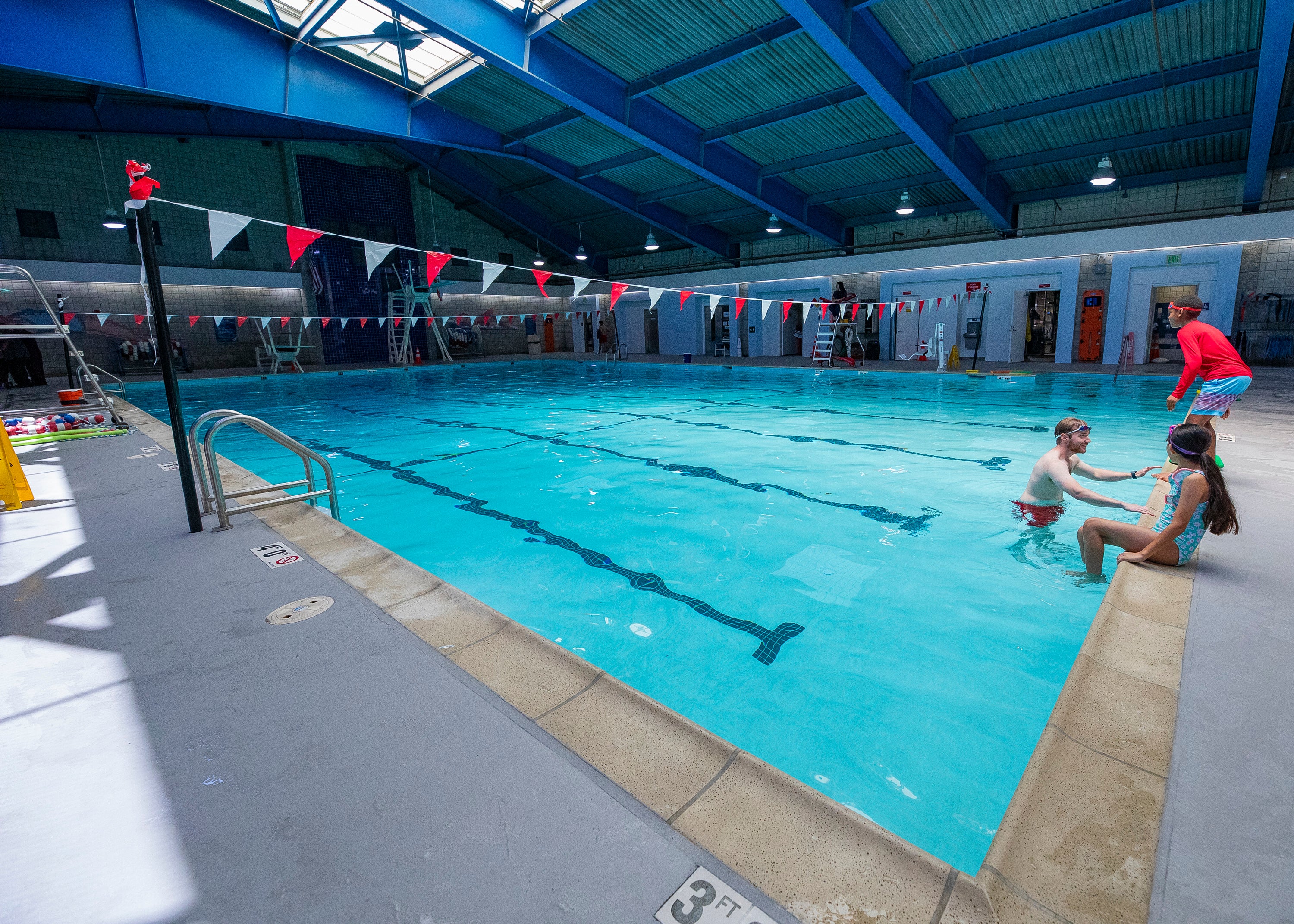Children enjoy an indoor pool Children enjoy an indoor pool