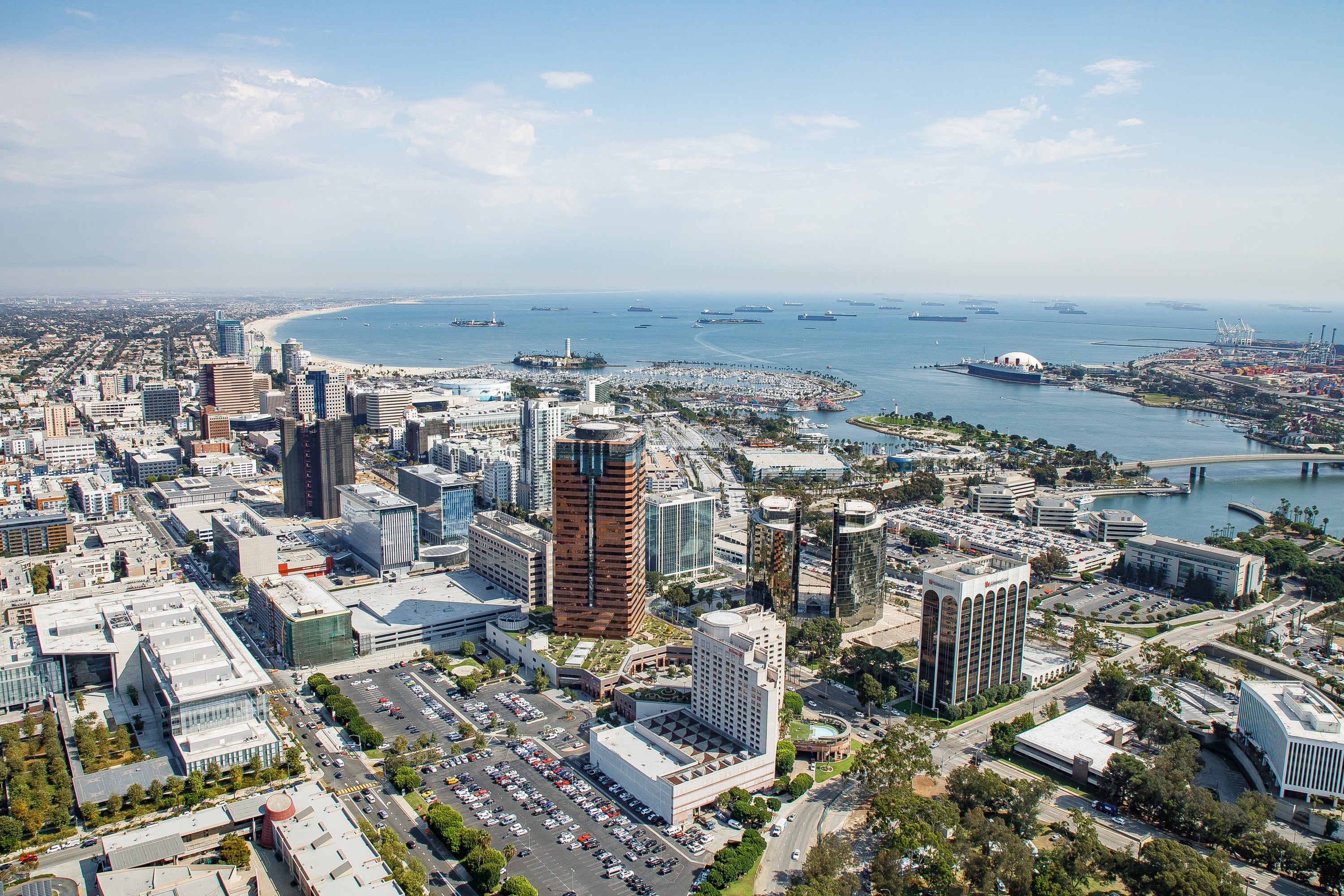 Aerial view of downtown Long Beach Aerial view of downtown Long Beach