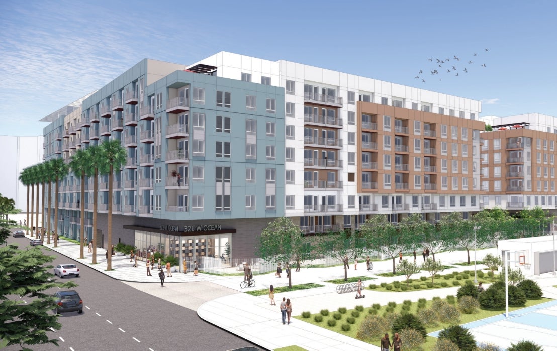 Rendering of housing development in downtown Long Beach Rendering of housing development in downtown Long Beach