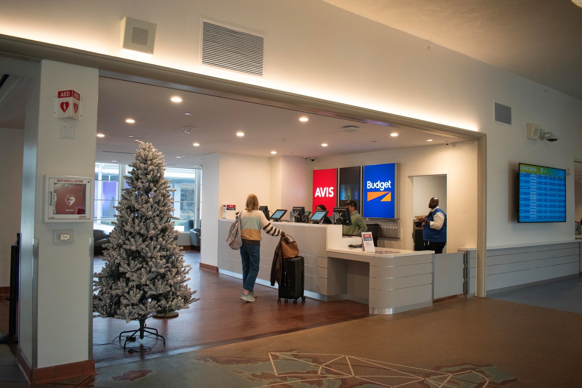 Car rental desk in airport 