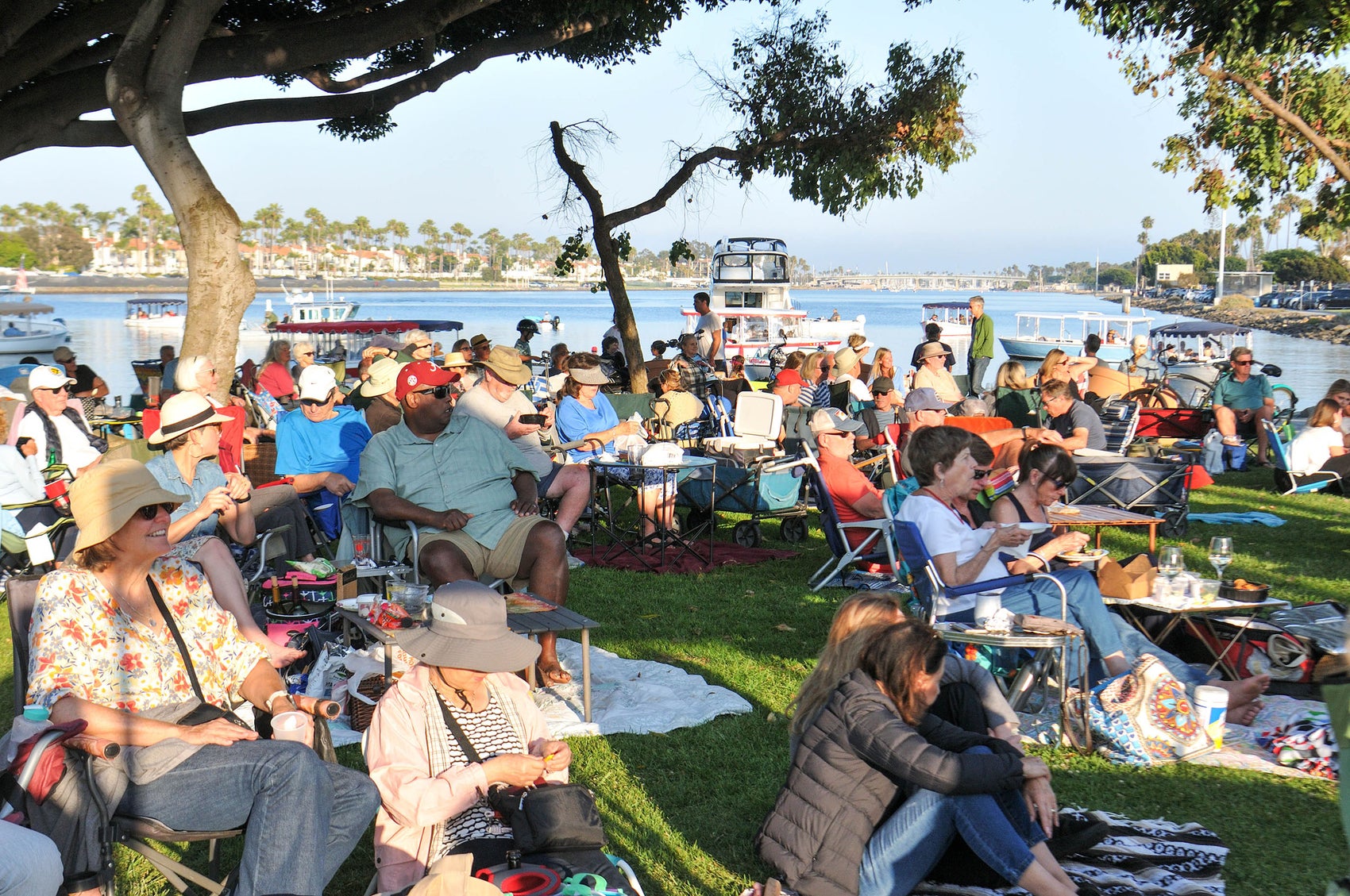 Onlookers enjoying the City’s Department of Parks, Recreation and Marine’s summer concert series.
