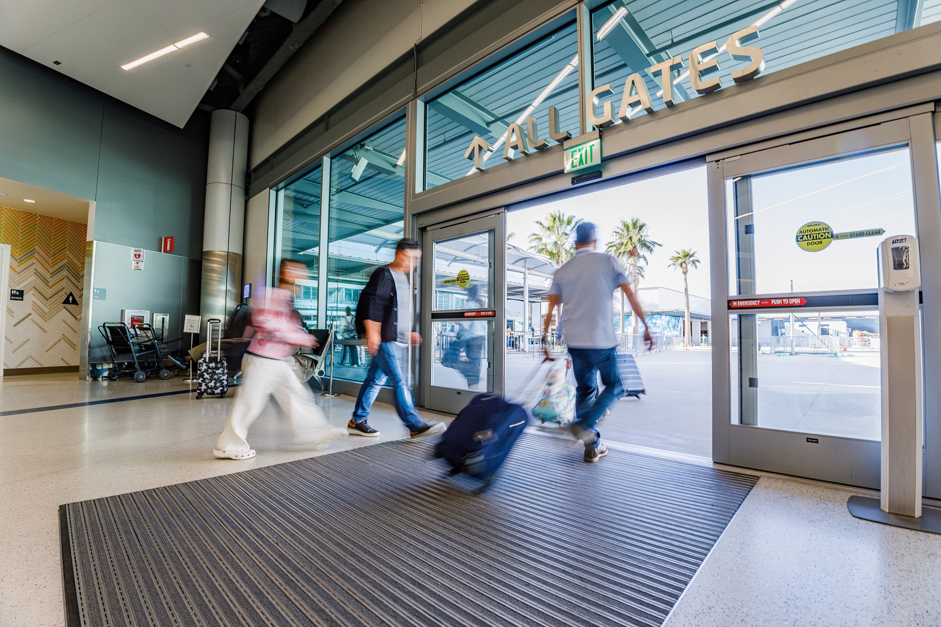 People walking at Long Beach Airport People walking at Long Beach Airport