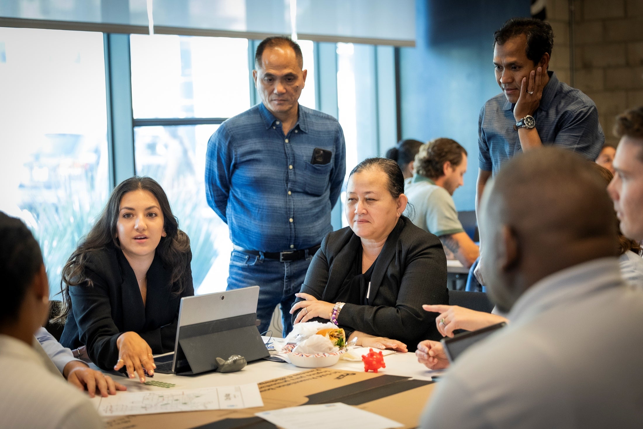 Group of people around a table 