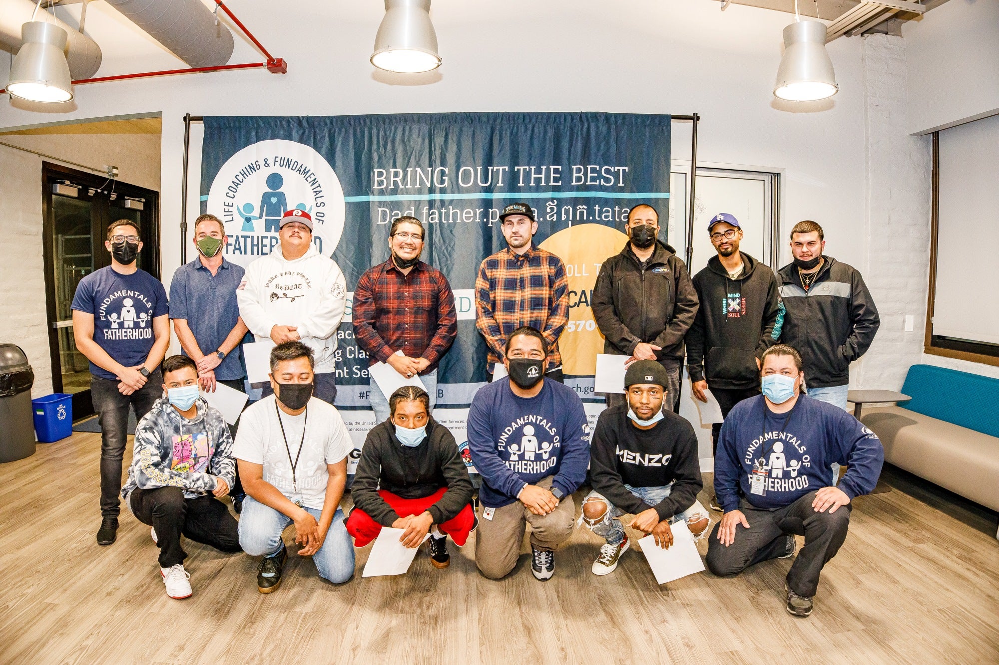 Group of men wearing masks Group of men wearing masks