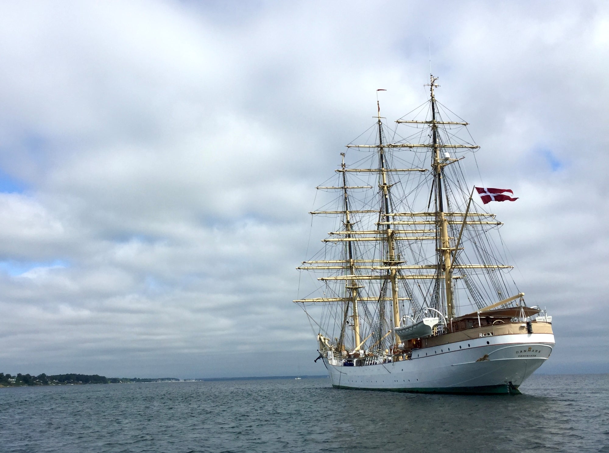 Denmark's training ship in the ocean