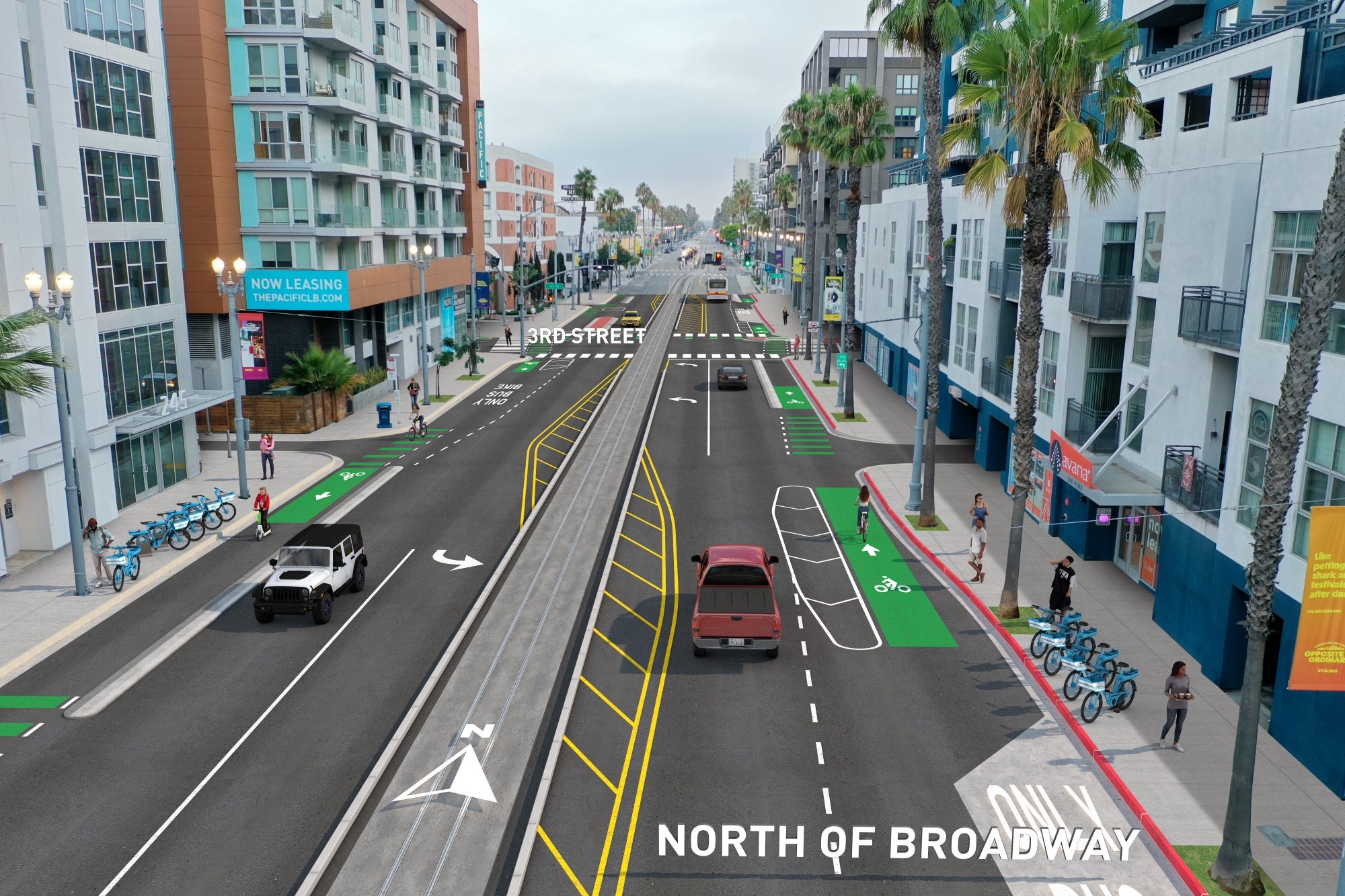 Rendering of renovated Pacific Avenue Rendering of renovated Pacific Avenue