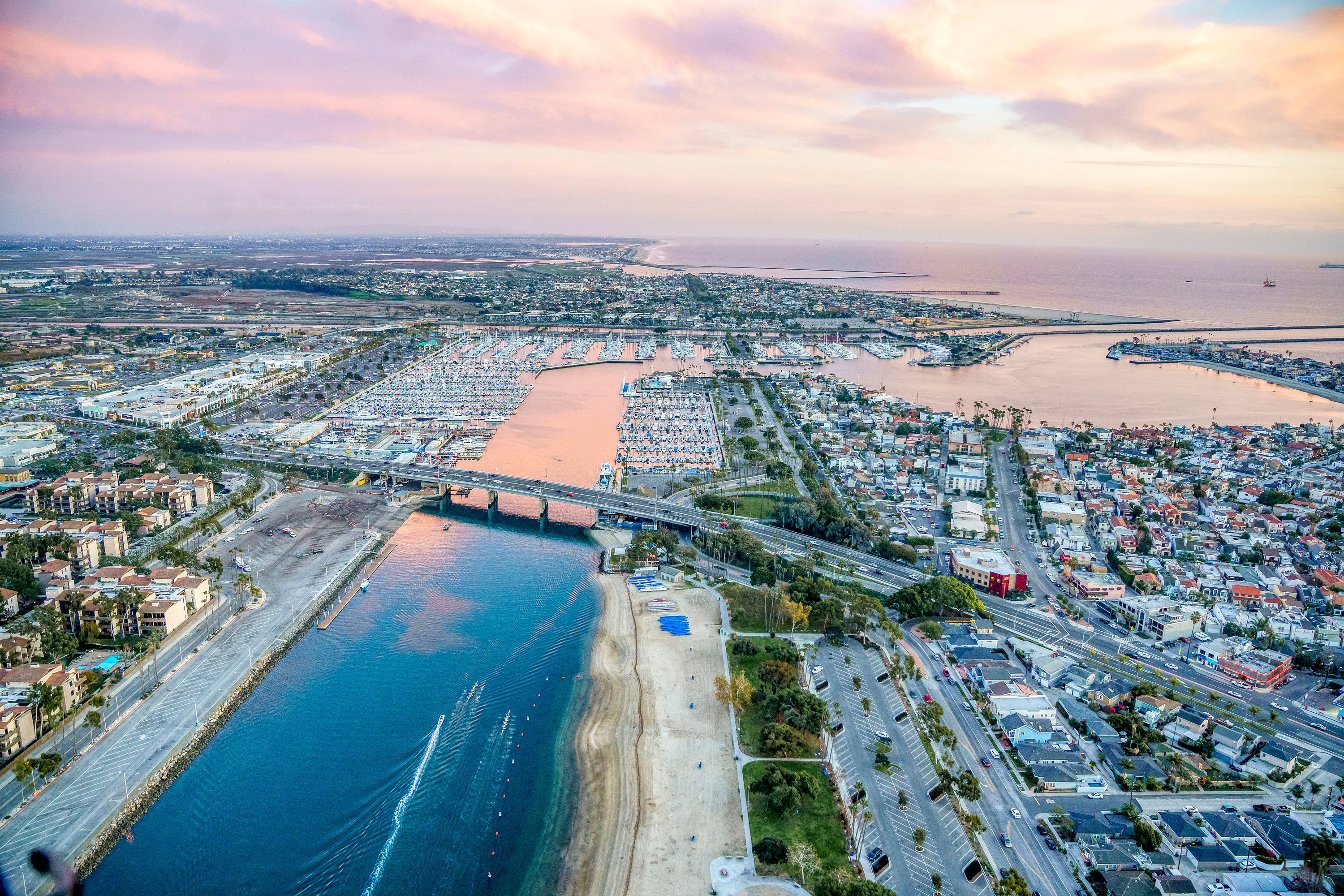 Aerial view of the 2nd street bridge. 