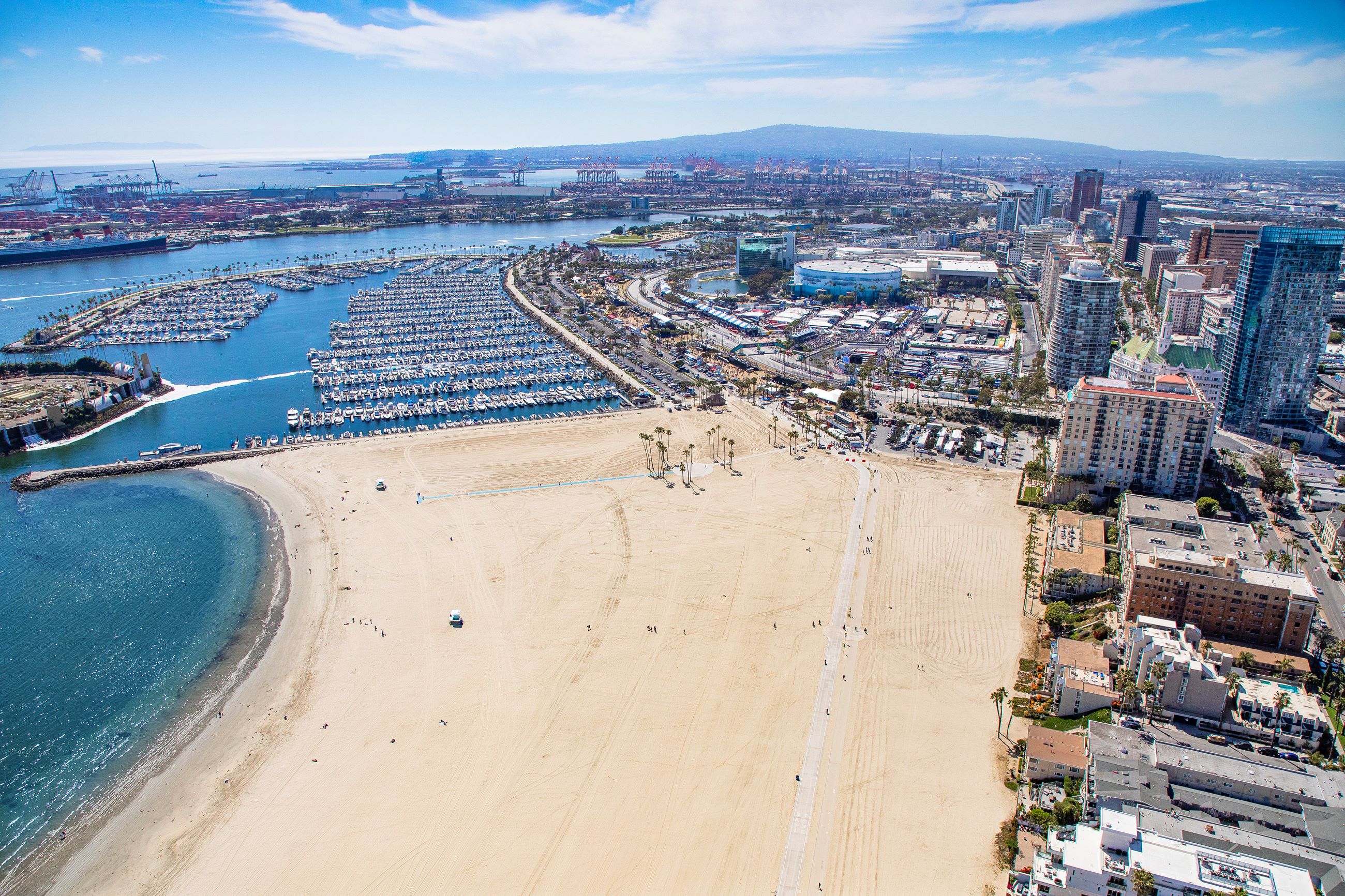 Aerial view of Alamitos Beach 