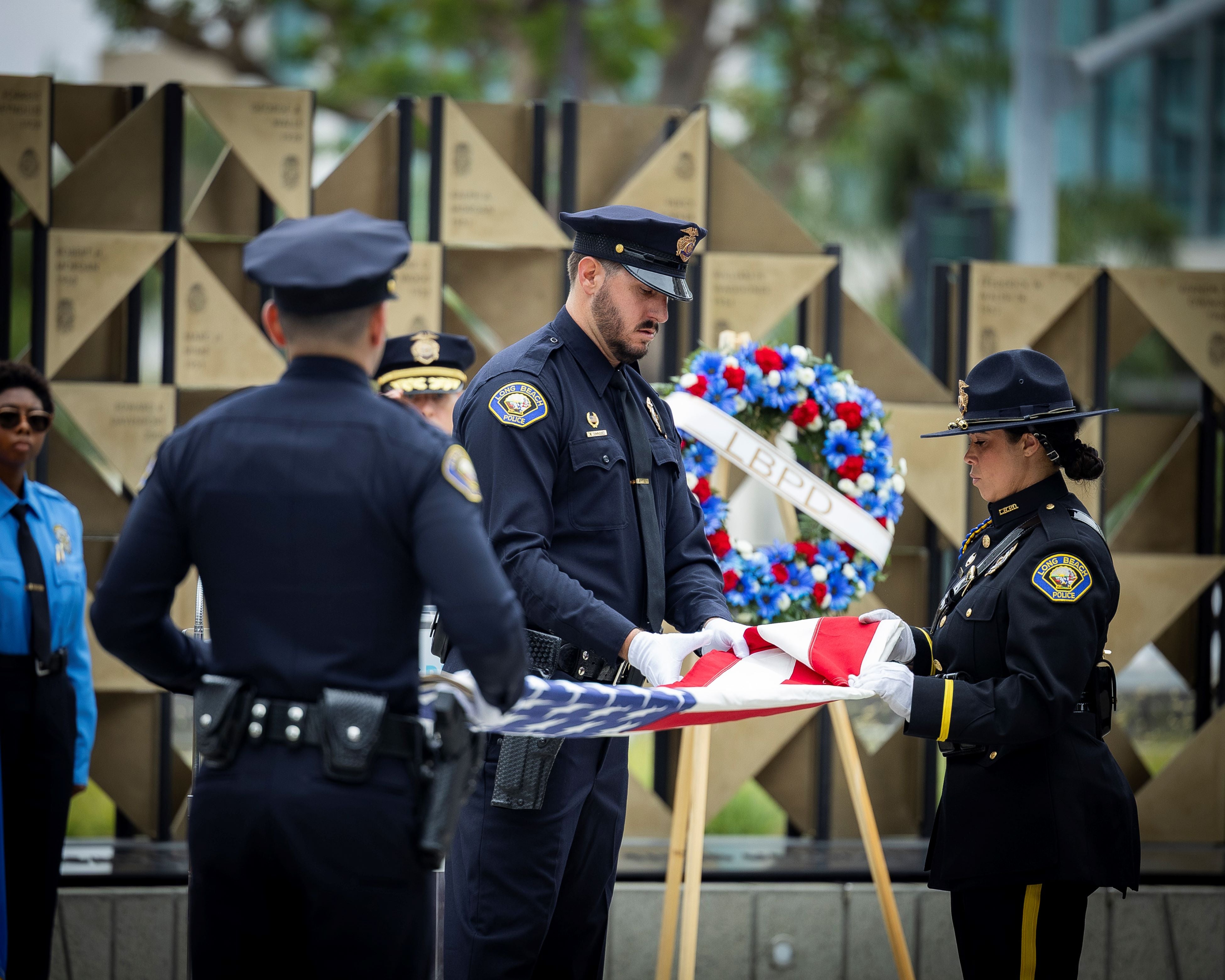 Police officers during a ceremony Police officers during a ceremony