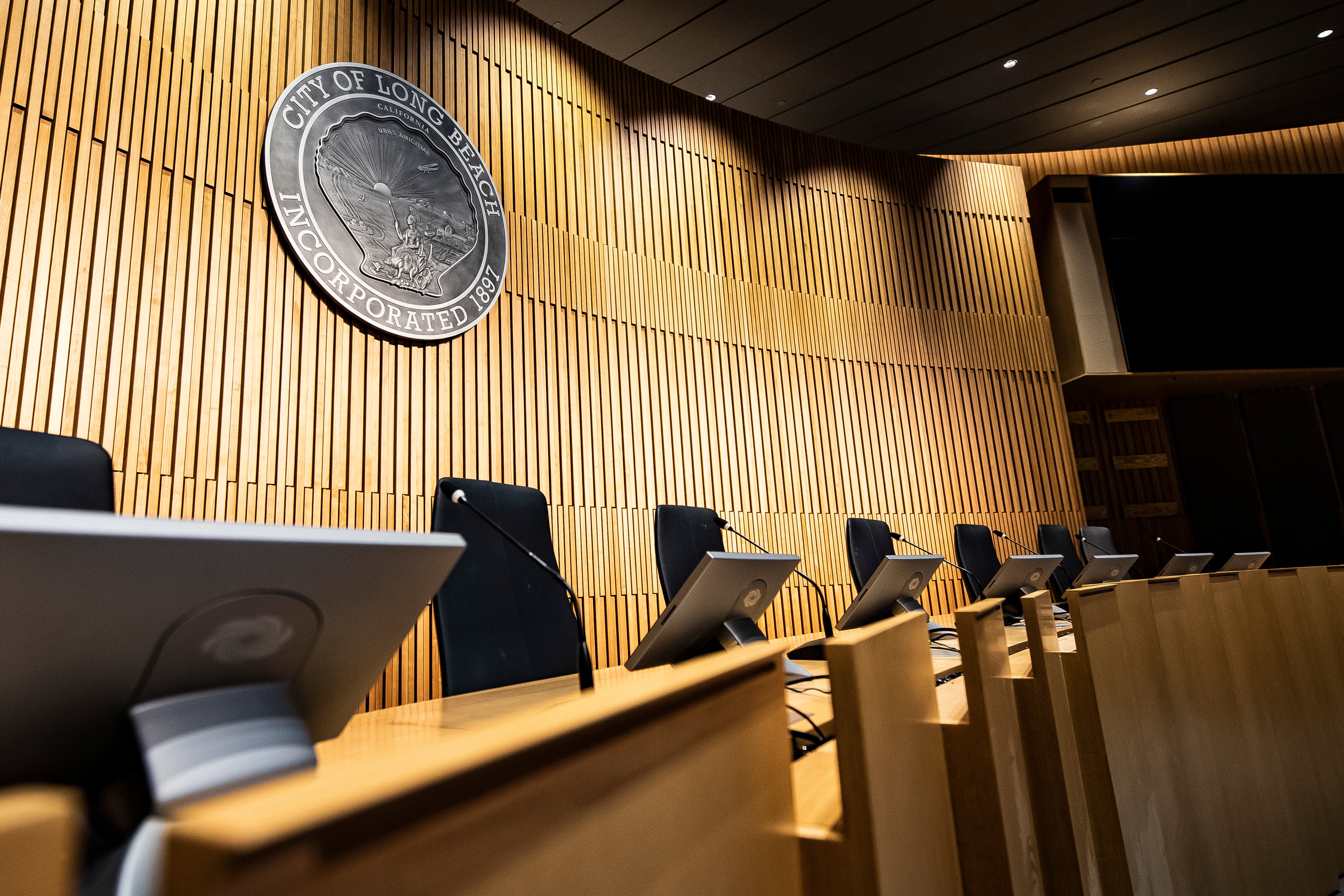 A close-up of City Council chambers A close-up of City Council chambers