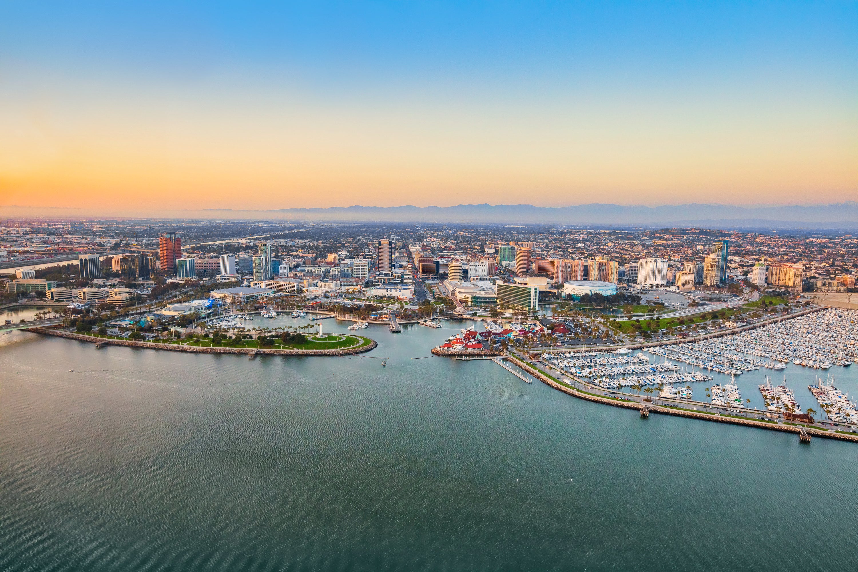 Aerial of Long Beach skyline Aerial of Long Beach skyline